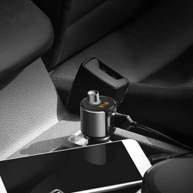FM модулятор Hoco E19 (2USB, 2.4А) - Black / Grey