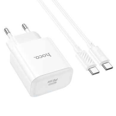 Сетевое зарядное устройство Hoco C76A Pro PD30W + кабель Type-C to Type-C - White