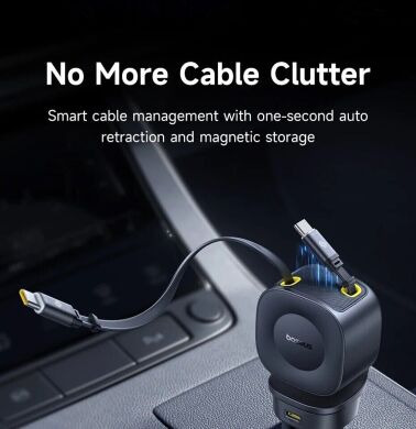 Автомобільний зарядний пристрій Baseus PrimeTrip VR2 Max PD100W+QC3.0 (Type-C + USB) + кабель 2Type-C (C02066) - Cosmic Black