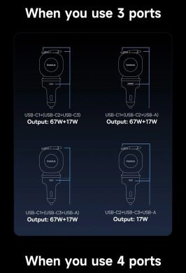 Автомобільний зарядний пристрій Baseus PrimeTrip VR2 Max PD100W+QC3.0 (Type-C + USB) + кабель 2Type-C (C02066) - Cosmic Black