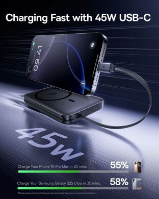 Внешний аккумулятор Baseus PicoGo AM61 Qi2.2 Magnetic 45W (10000mAh) E0028V00 - Black