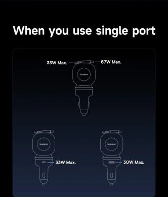 Автомобільний зарядний пристрій Baseus PrimeTrip VR2 Max PD100W+QC3.0 (Type-C + USB) + кабель 2Type-C (C02066) - Cosmic Black
