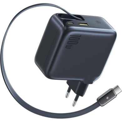 Мережевий зарядний пристрій Baseus EnerCore CJ11 2C+U (100W) + кабель Type-C (E0120M00) - Black