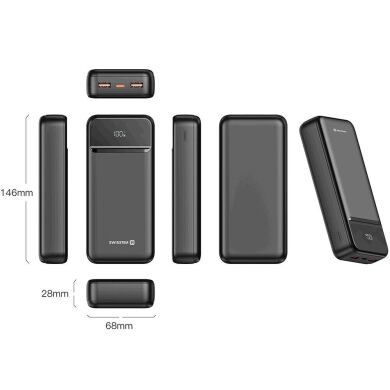 Внешний аккумулятор SWISSTEN Power Line II 22.5W (20000mAh) - Black