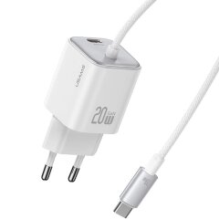 Сетевое зарядное устройство USAMS US-CC261 GaN 20W (Type-C) + кабель Type-C - White