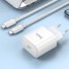 Сетевое зарядное устройство Hoco C76A Pro PD30W + кабель Type-C to Type-C - White. Фото 8 из 9