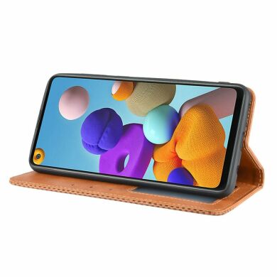Чохол Deexe Retro Style для Samsung Galaxy A21s (A217) - Brown