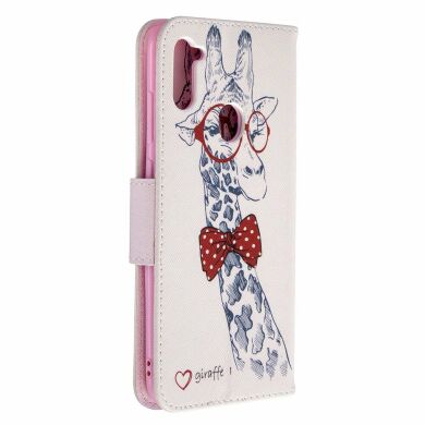 Чехол-книжка Deexe Color Wallet для Samsung Galaxy A11 (A115) / Galaxy M11 (M115) - Adorable Giraffe Wearing Glasses