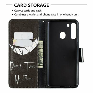 Чохол-книжка Deexe Color Wallet для Samsung Galaxy A21 (A215) - Don`t Touch My Phone