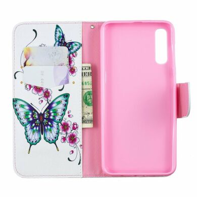 Чехол-книжка Deexe Color Wallet для Samsung Galaxy A50 (A505) / A30s (A307) / A50s (A507) - Butterfly and Flower