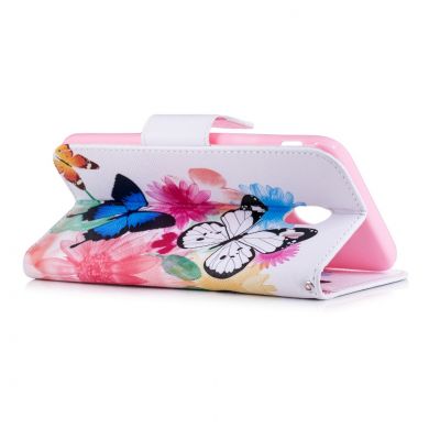 Чехол-книжка Deexe Color Wallet для Samsung Galaxy J4 2018 (J400) - Butterfly in Flowers