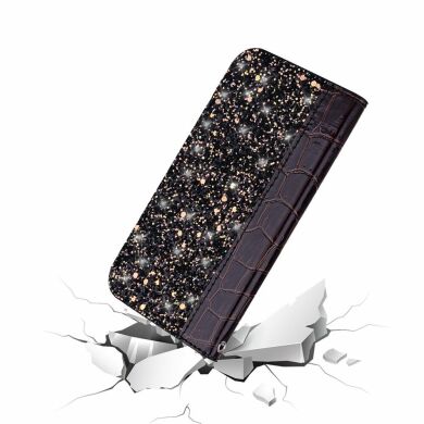 Чехол-книжка Deexe Glittery Crocodile для Samsung Galaxy M20 (M205) - Black