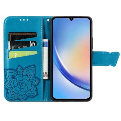 Чехол UniCase Butterfly Pattern для Samsung Galaxy A35 (A356) - Blue