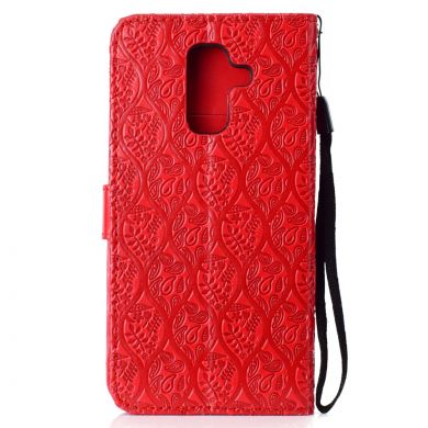 Чехол UniCase Leaf Wallet для Samsung Galaxy A6+ 2018 (A605) - Red