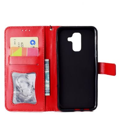 Чехол UniCase Leaf Wallet для Samsung Galaxy A6+ 2018 (A605) - Red