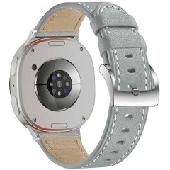 Кожаный ремешок Deexe Genuine Leather для Samsung Galaxy Watch 8 (40/44mm) / 8 Classic - Grey