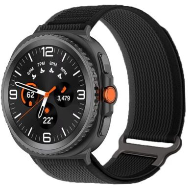 Ремінець Deexe Nylon Magic Tape для Samsung Galaxy Watch 8 (40/44mm) / 8 Classic - Black