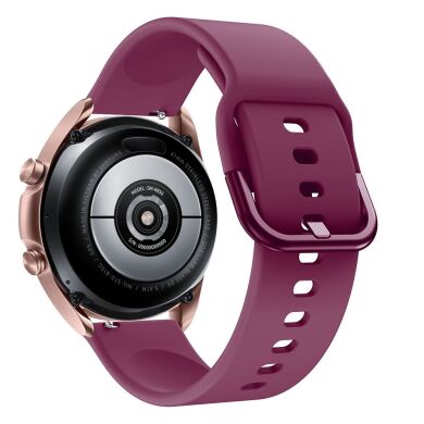 Ремешок Deexe Soft Silicone для  Samsung Galaxy Watch 3 (41mm) - Wine Red