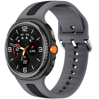 Ремешок Deexe Sport Strap для Samsung Galaxy Watch 8 (40/44mm) / 8 Classic - Grey / Black