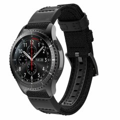 Ремешок UniCase Canvas Strap для Samsung Galaxy Watch 46mm / Watch 3 45mm / Gear S3 - Black