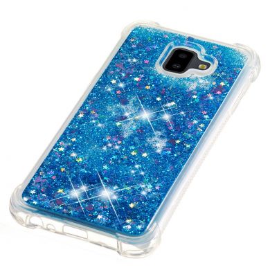 Силіконовий (TPU) чохол Deexe Liquid Glitter для Samsung Galaxy J6+ (J610) - Blue