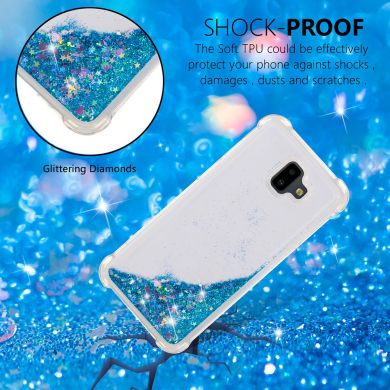 Силіконовий (TPU) чохол Deexe Liquid Glitter для Samsung Galaxy J6+ (J610) - Blue