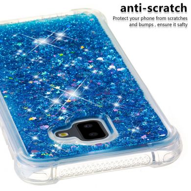 Силіконовий (TPU) чохол Deexe Liquid Glitter для Samsung Galaxy J6+ (J610) - Blue