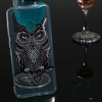 Силіконовий (TPU) чохол Deexe Pretty Glossy для Samsung Galaxy A50 (A505) - Black Owl