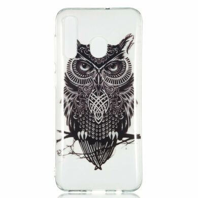 Силіконовий (TPU) чохол Deexe Pretty Glossy для Samsung Galaxy A50 (A505) - Black Owl