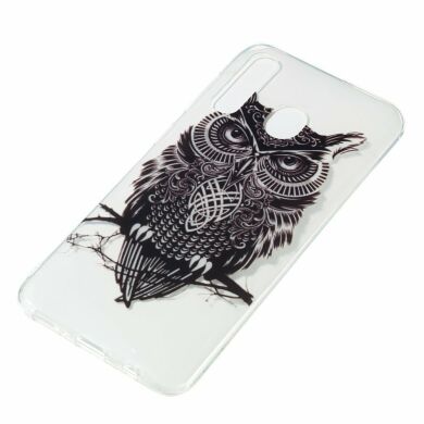 Силіконовий (TPU) чохол Deexe Pretty Glossy для Samsung Galaxy A50 (A505) - Black Owl