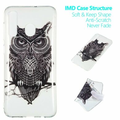 Силіконовий (TPU) чохол Deexe Pretty Glossy для Samsung Galaxy A50 (A505) - Black Owl