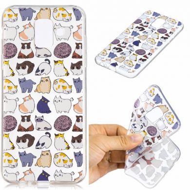 Силиконовый (TPU) чехол Deexe Pretty Glossy для Samsung Galaxy A6 2018 (A600) - Cat Pattern