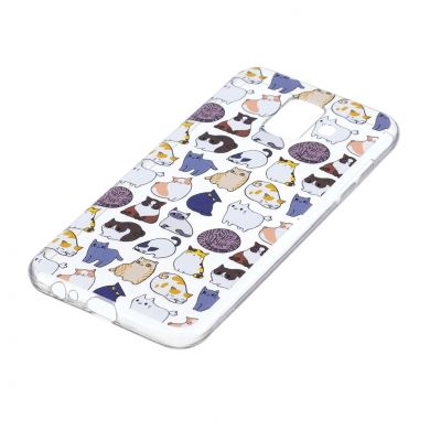 Силиконовый (TPU) чехол Deexe Pretty Glossy для Samsung Galaxy A6 2018 (A600) - Cat Pattern