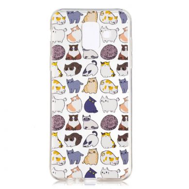 Силиконовый (TPU) чехол Deexe Pretty Glossy для Samsung Galaxy A6 2018 (A600) - Cat Pattern