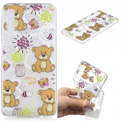 Силиконовый (TPU) чехол Deexe Pretty Glossy для Samsung Galaxy A7 2018 (A750) - Brown Bears