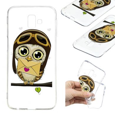 Силіконовий (TPU) чохол Deexe Pretty Glossy для Samsung Galaxy J6+ (J610) - Owl
