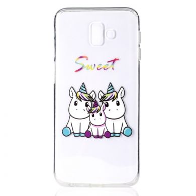 Силіконовий (TPU) чохол Deexe Pretty Glossy для Samsung Galaxy J6+ (J610) - Sweet Unicorns