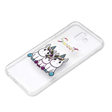 Силіконовий (TPU) чохол Deexe Pretty Glossy для Samsung Galaxy J6+ (J610) - Sweet Unicorns