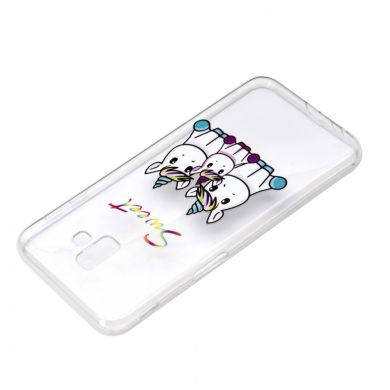 Силиконовый (TPU) чехол Deexe Pretty Glossy для Samsung Galaxy J6+ (J610) - Sweet Unicorns