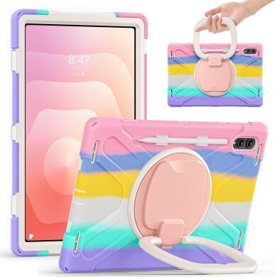 Защитный чехол Deexe Hand Grip для Samsung Galaxy Tab S12 Ultra / S11 Ultra (X930/X936) - Colorful Pink