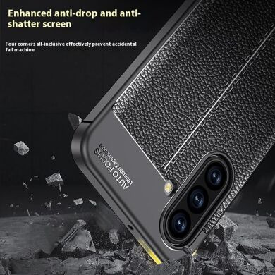 Защитный чехол Deexe Leather Cover для Samsung Galaxy A17 (A175) - Black