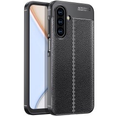 Защитный чехол Deexe Leather Cover для Samsung Galaxy A17 (A175) - Black