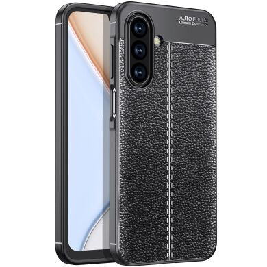 Защитный чехол Deexe Leather Cover для Samsung Galaxy A17 (A175) - Black