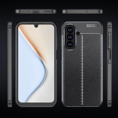Защитный чехол Deexe Leather Cover для Samsung Galaxy A17 (A175) - Black