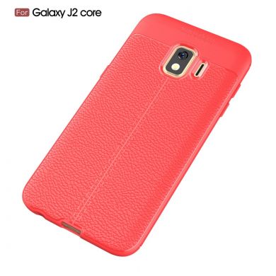 Защитный чехол Deexe Leather Cover для Samsung Galaxy J2 Core (J260) Red