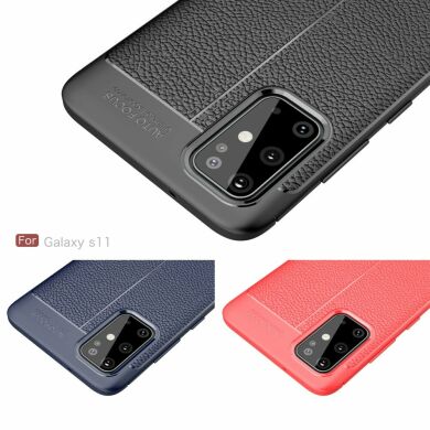 Защитный чехол Deexe Leather Cover для Samsung Galaxy S20 Plus (G985) - Navy Blue