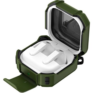 Защитный чехол Deexe Orbit Shield для Samsung Galaxy Buds 4 / Buds 4 Pro - Black / Green