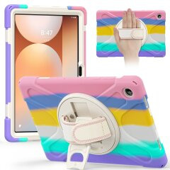Защитный чехол Deexe Rotation Hybrid для Samsung Galaxy Tab A11 Plus (X230/236) - Colorful Pink
