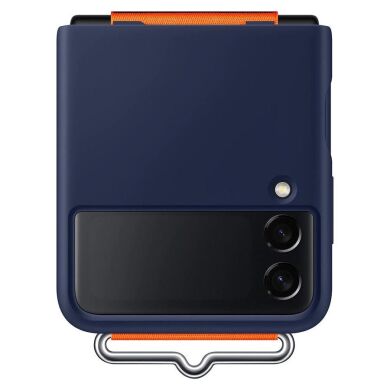 Захисний чохол Silicone Cover with Strap для Samsung Galaxy Flip 3 (EF-GF711TNEGRU) - Navy