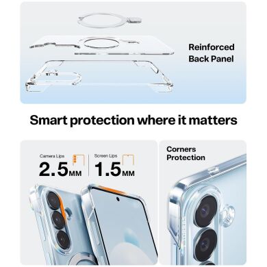 Защитный чехол TORRAS Ostand Q1 Slim (with MagSafe) для Samsung Galaxy S26 Plus - Clear